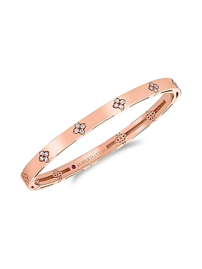 Love In Verona 18K Rose Gold & Diamond Bangle Bracelet