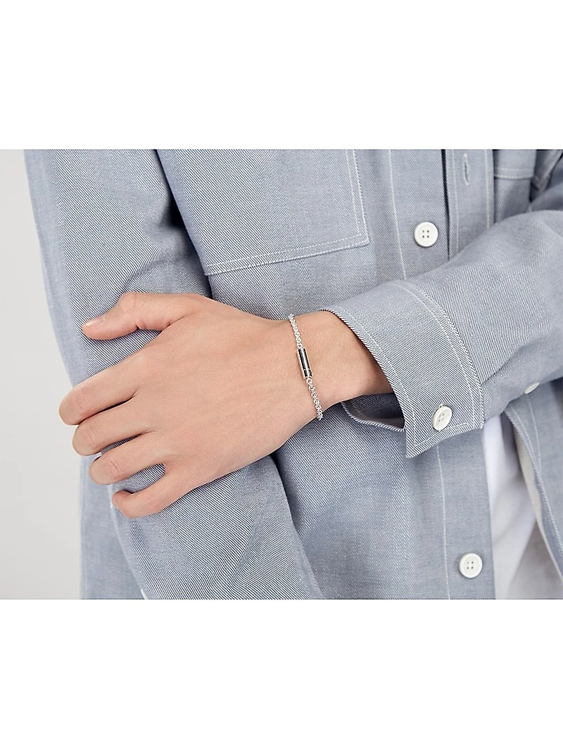 11G Polished Sterling Silver Chain Cable Bracelet