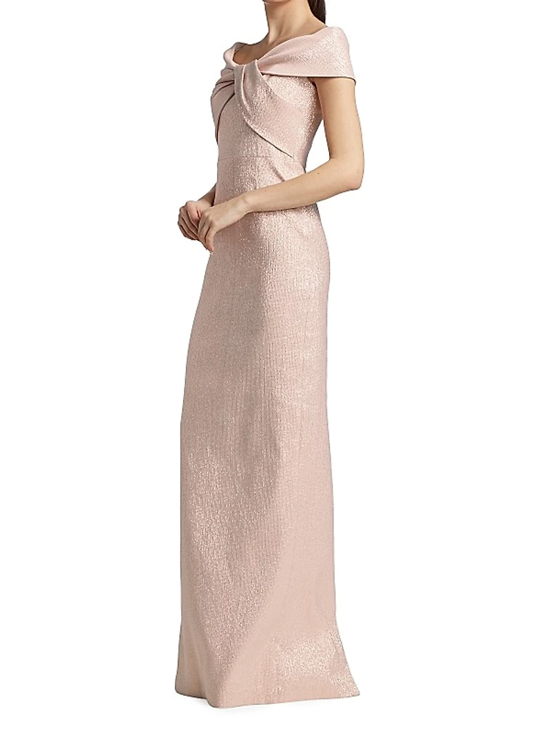 Metallic Off-The-Shoulder Gown