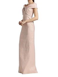 Metallic Off-The-Shoulder Gown