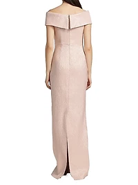 Metallic Off-The-Shoulder Gown