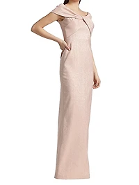 Metallic Off-The-Shoulder Gown