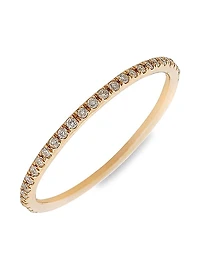 Classic 18K Rose Gold & Diamond Thread Band Ring
