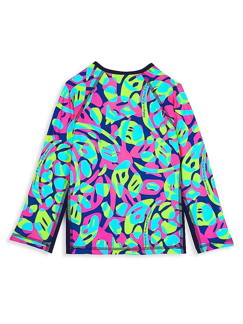 Little Kid's & Neon Turtle Long-Sleeve Rashguard