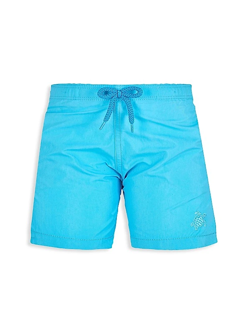 Little Boy's & Boy's Aqua Tortue Swim Trunks