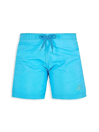 Little Boy's & Boy's Aqua Tortue Swim Trunks