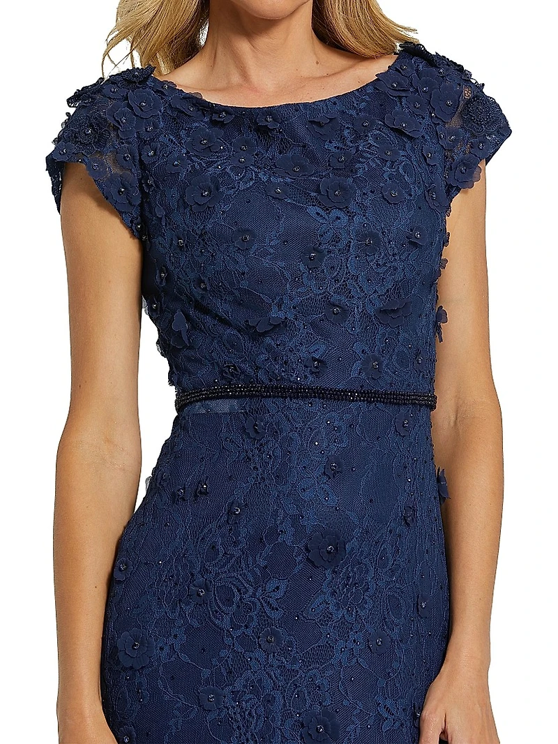 Beaded & Embroidered Lace Gown