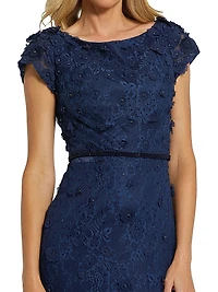 Beaded & Embroidered Lace Gown