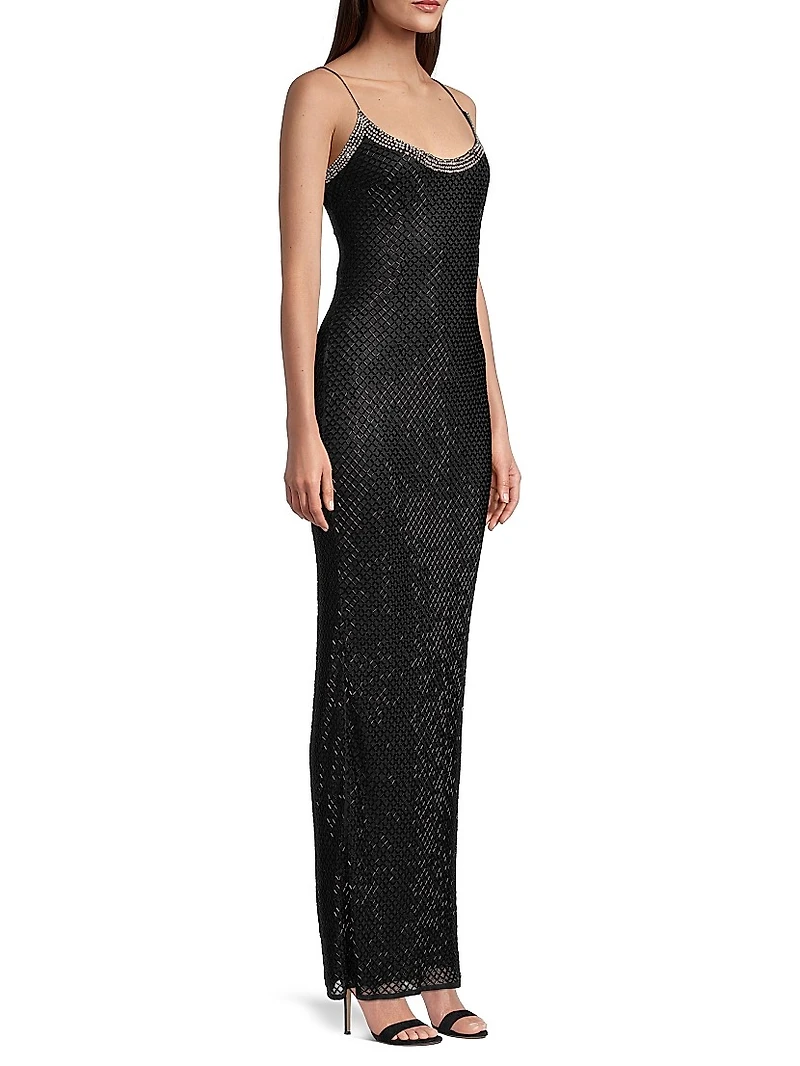 Beaded Column Gown