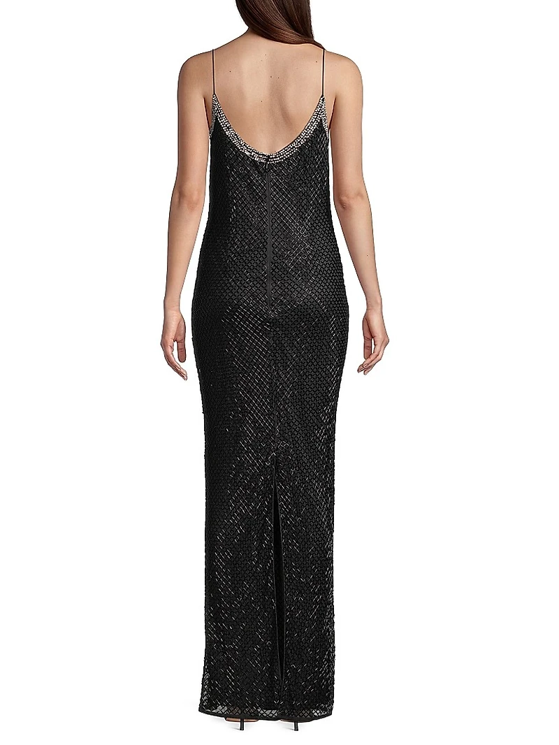 Beaded Column Gown