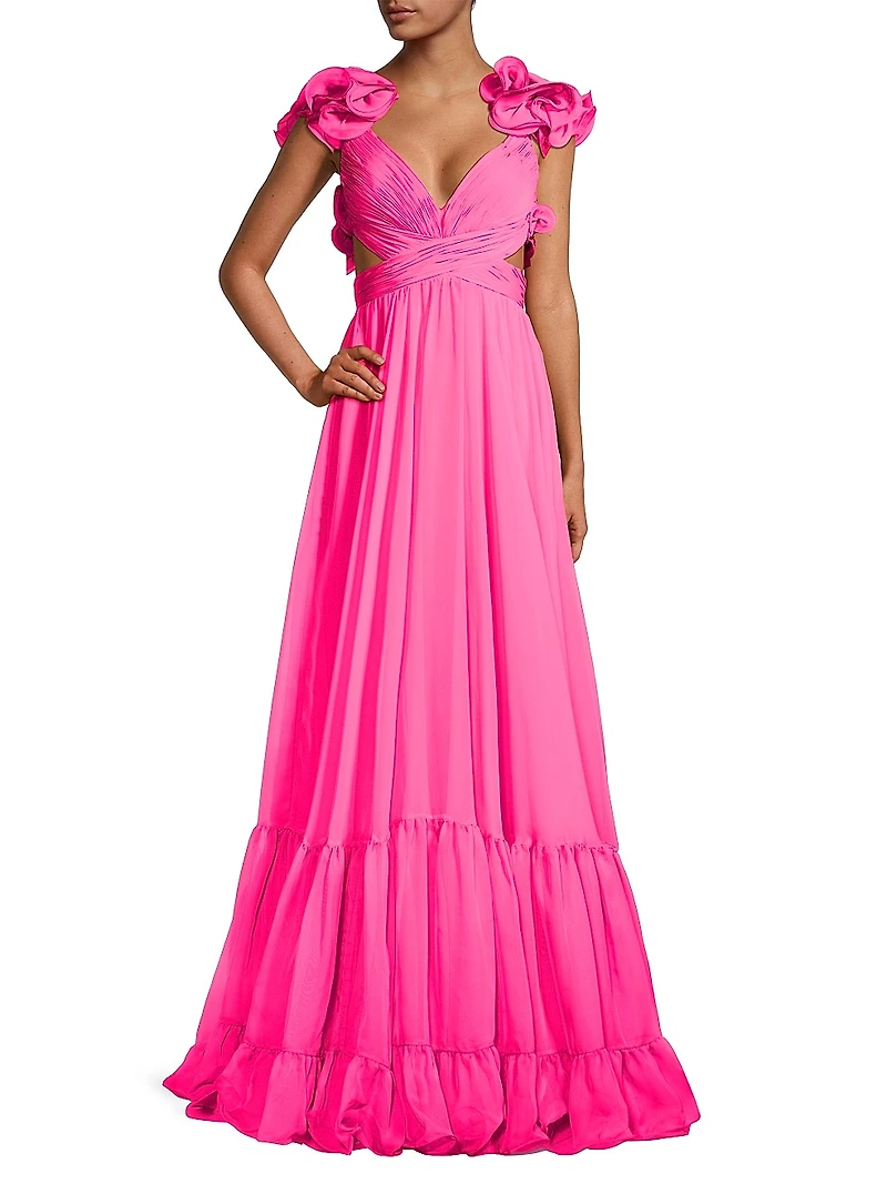 Ieena Cutout Chiffon Gown