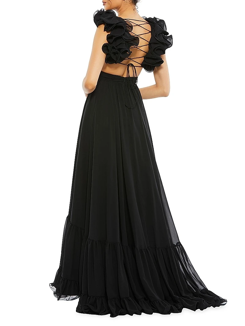 Ieena Cutout Chiffon Gown