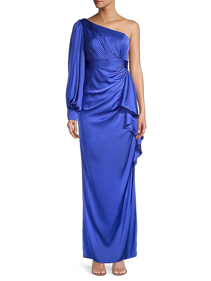 Asymmetric Empire Waist Gown