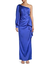 Asymmetric Empire Waist Gown