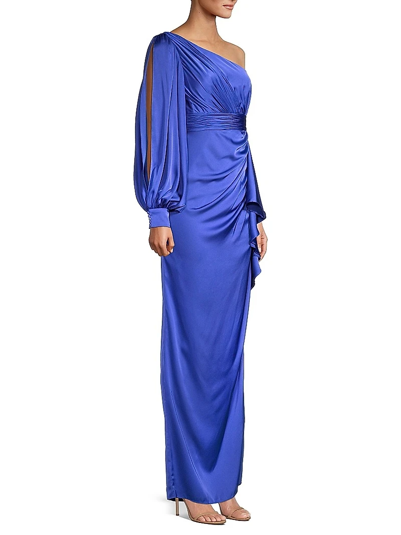 Asymmetric Empire Waist Gown