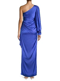 Asymmetric Empire Waist Gown
