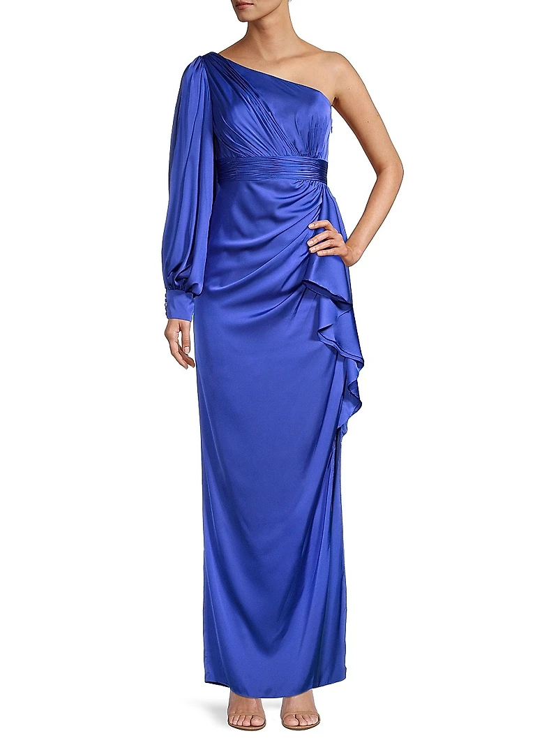 Asymmetric Empire Waist Gown