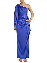 Asymmetric Empire Waist Gown