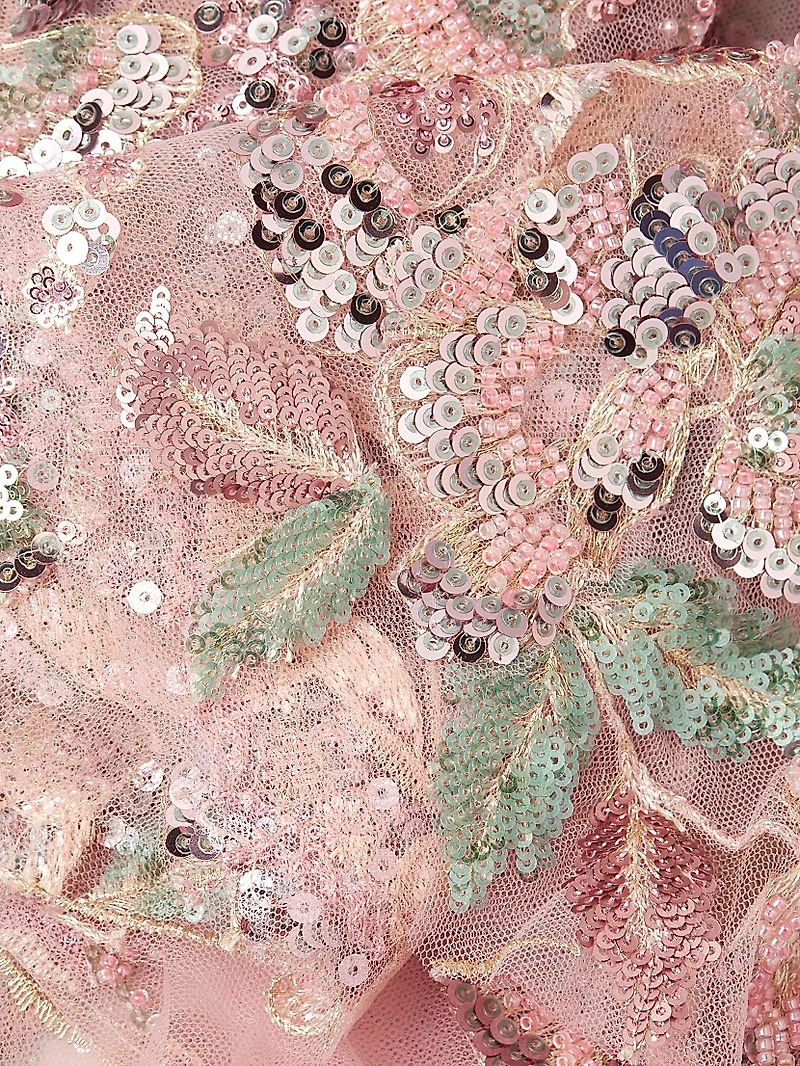 Flutter Sleeve Floral Gown