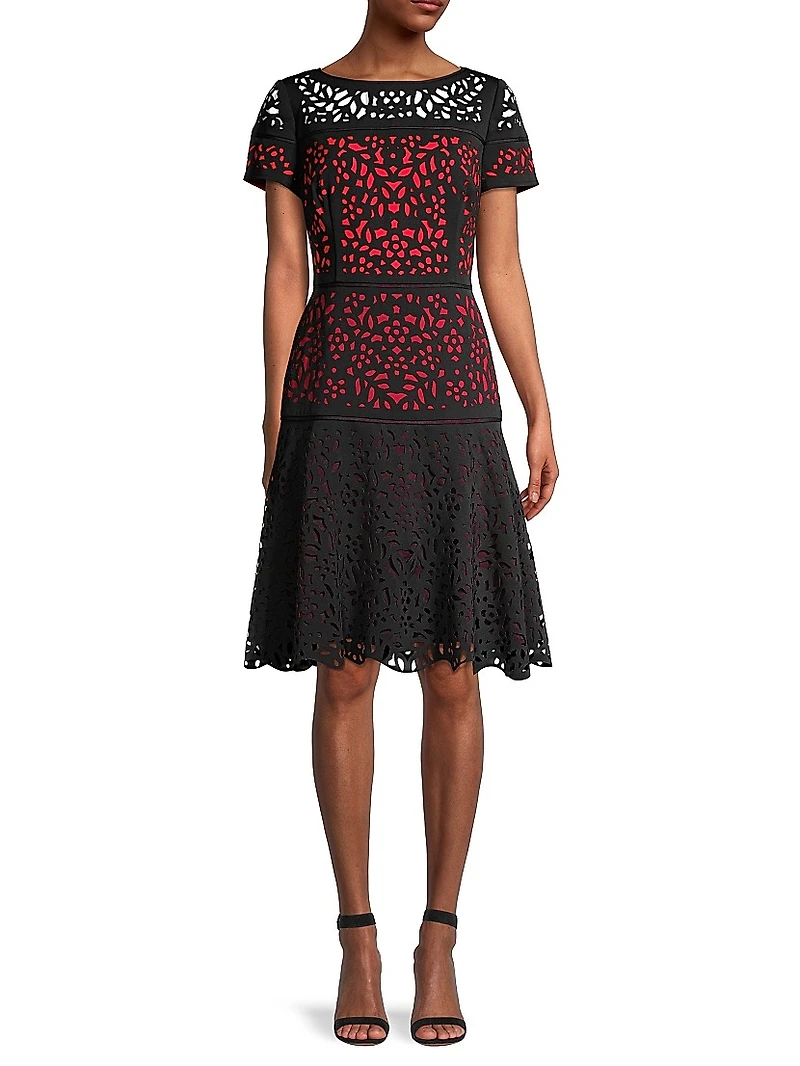Laser Cut Ombre Dress