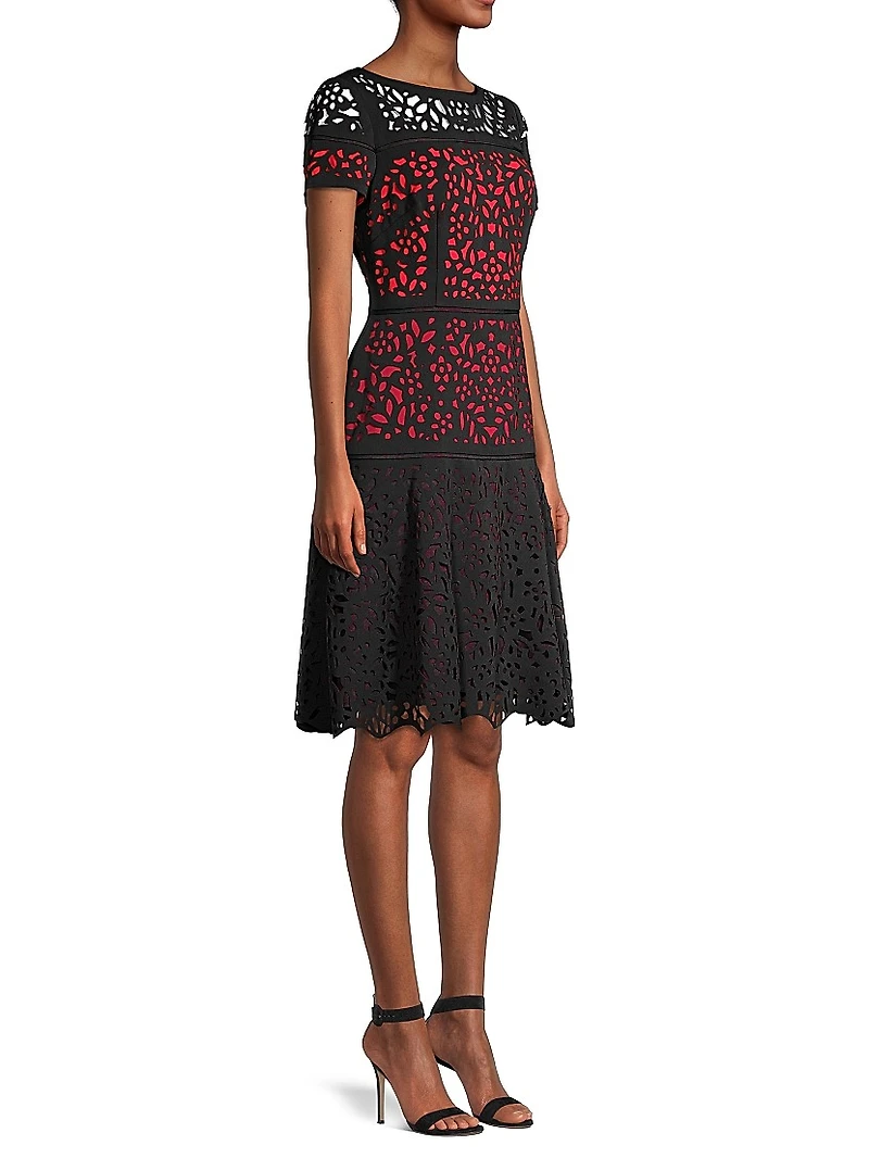 Laser Cut Ombre Dress
