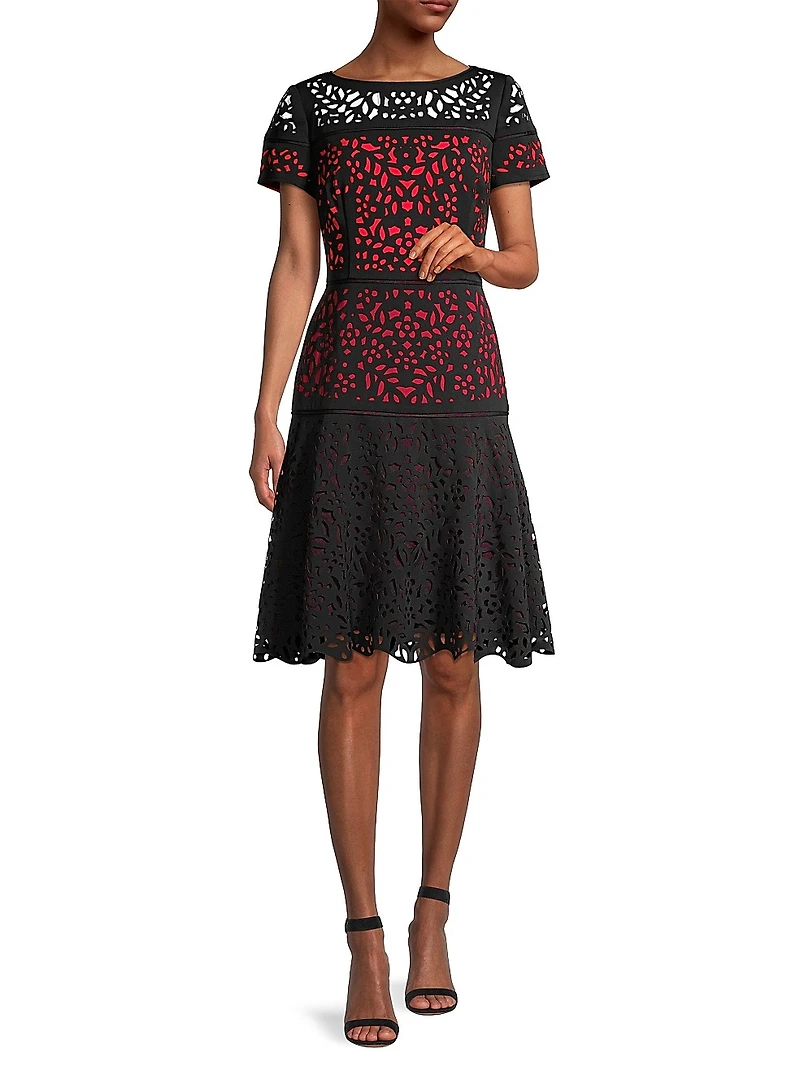Laser Cut Ombre Dress