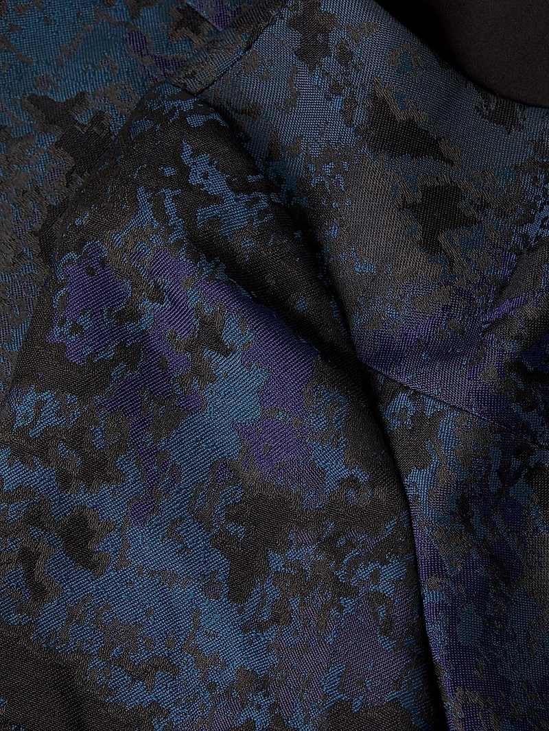 Jacquard Tiered Fit & Flare Dress