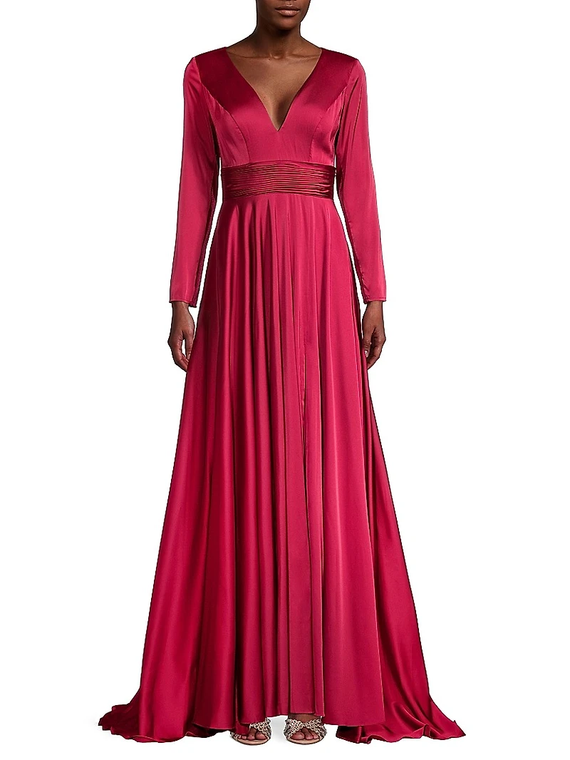 Satin Empire Waist Ballgown