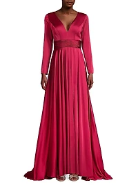 Satin Empire Waist Ballgown