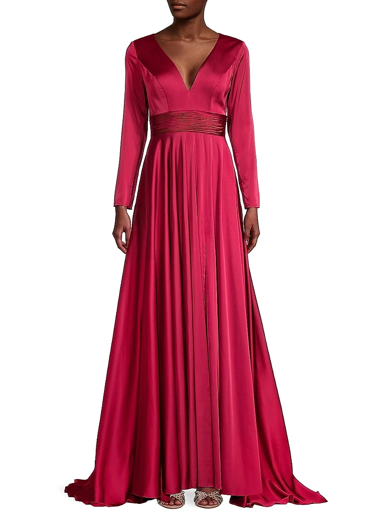 Satin Empire Waist Ballgown