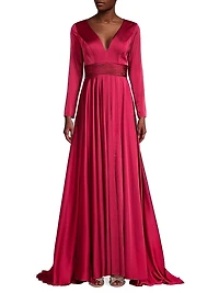 Satin Empire Waist Ballgown