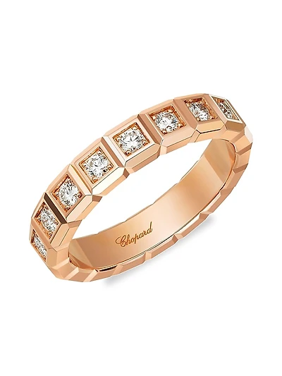 Ice Cube 18K Rose Gold Diamond Ring