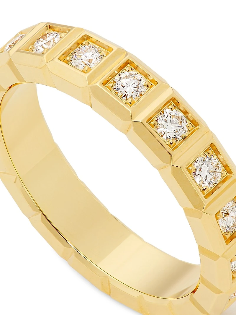 Ice Cube 18K Yellow Gold & Diamond Ring