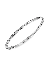 Ice Cube 18K White Gold & Diamond Bangle Bracelet