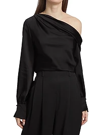 Alice Satin One-Shoulder Top
