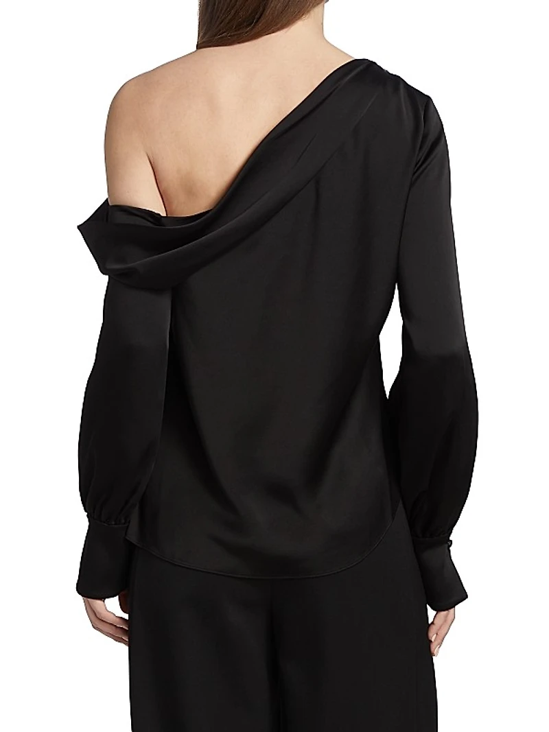 Alice Satin One-Shoulder Top