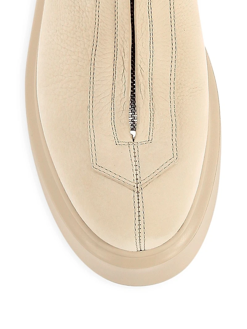 Leather Zip Platform Booties