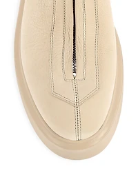 Leather Zip Platform Booties