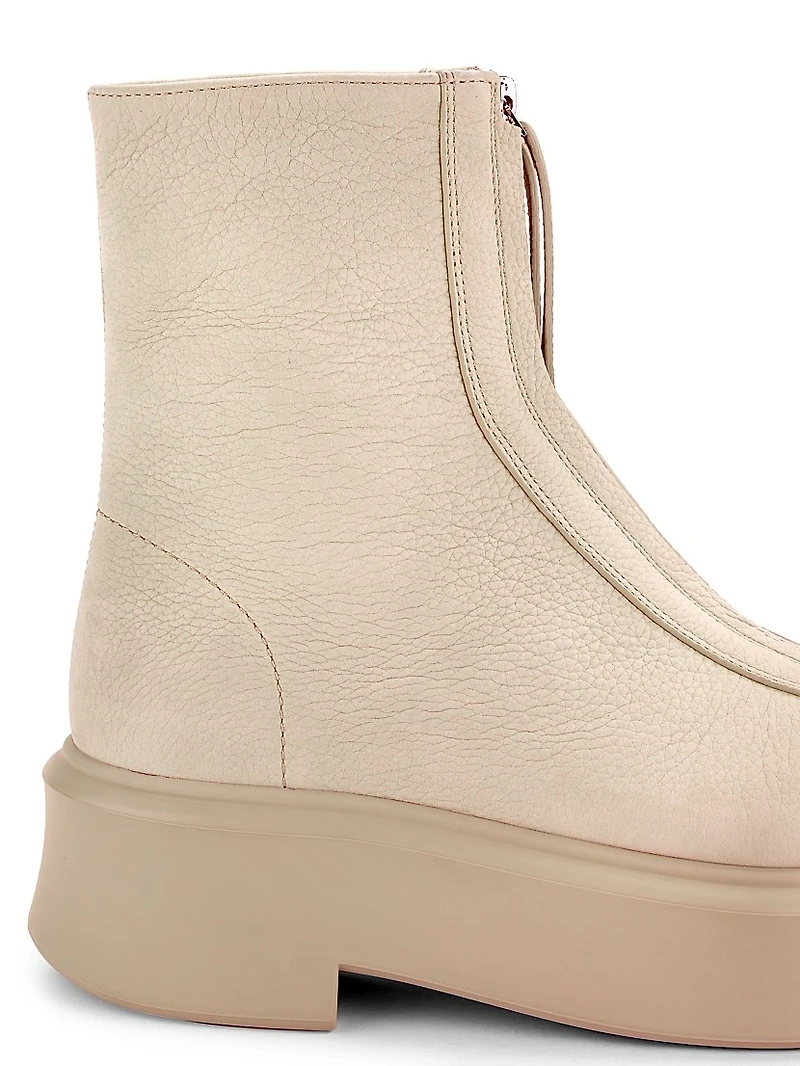 Leather Zip Platform Booties