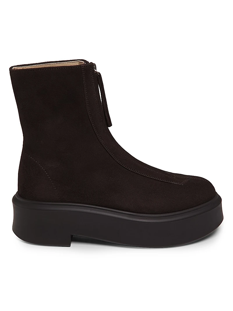 Suede Zipped Platform Boots