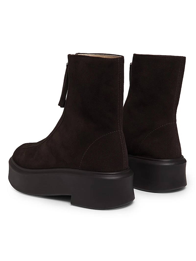 Suede Zipped Platform Boots