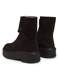 Suede Zipped Platform Boots