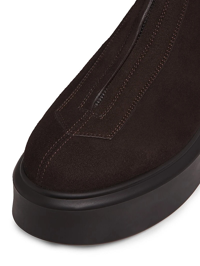 Suede Zipped Platform Boots