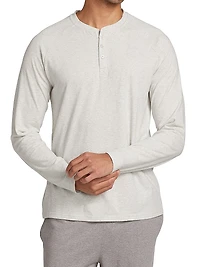 COLLECTION Heathered Henley Pajama Top