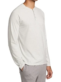 COLLECTION Heathered Henley Pajama Top