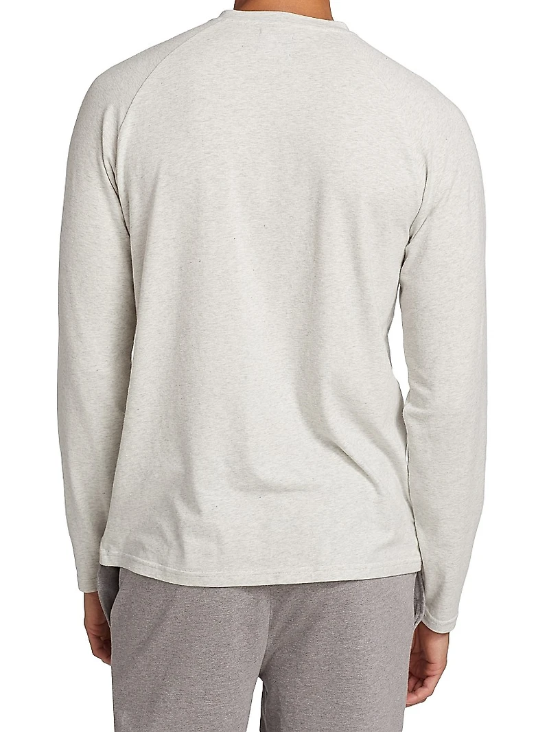 COLLECTION Heathered Henley Pajama Top