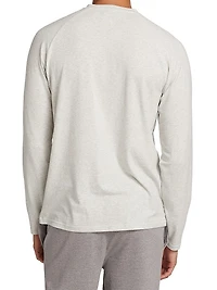 COLLECTION Heathered Henley Pajama Top