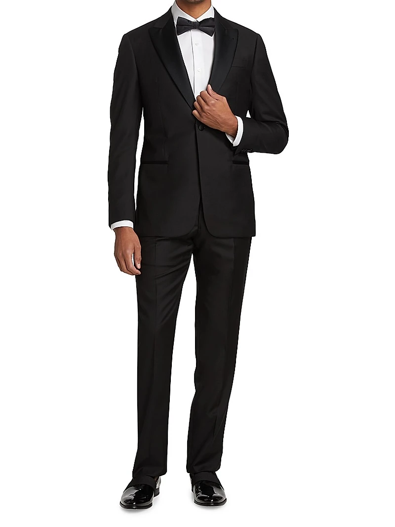 Peak Lapel Single-Button Suit