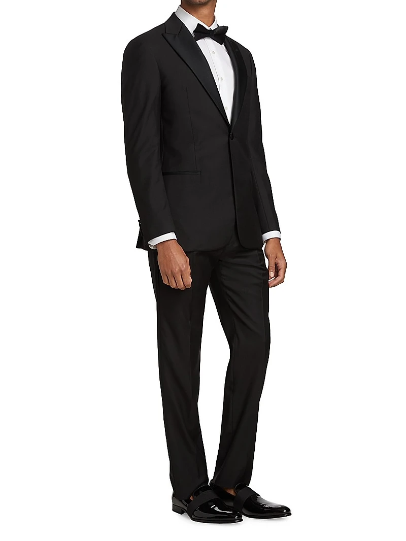 Peak Lapel Single-Button Suit