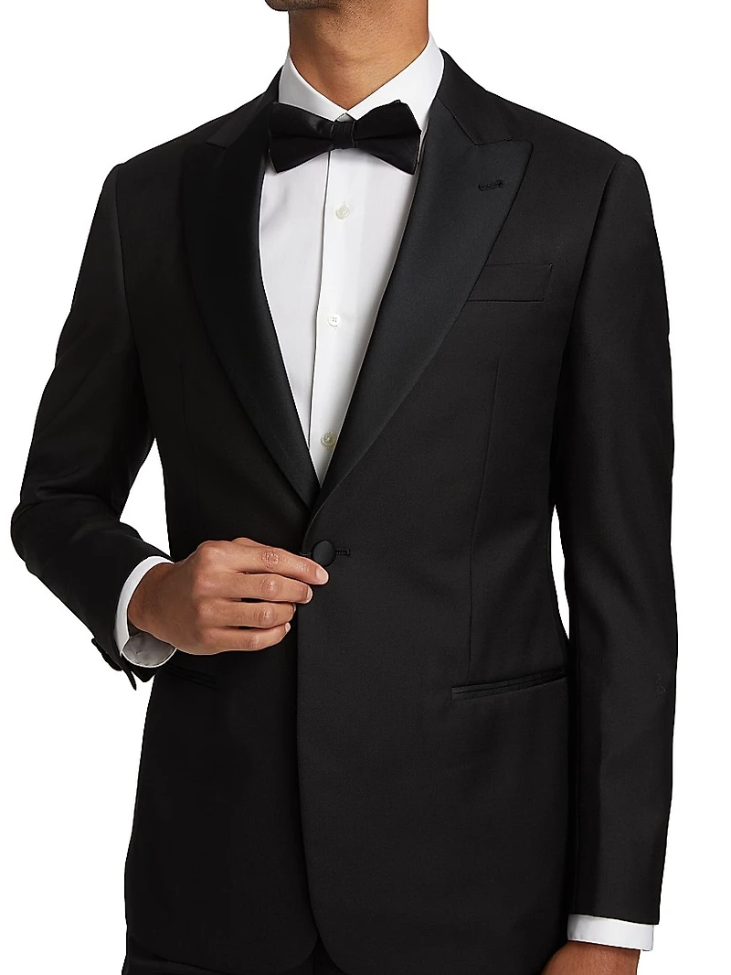 Peak Lapel Single-Button Suit